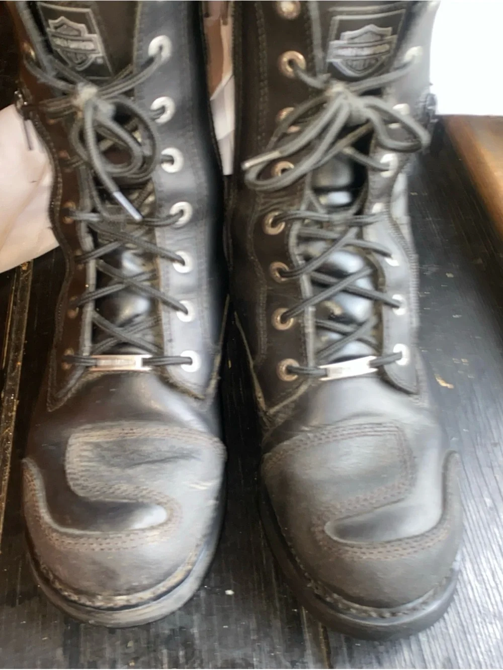 Harley-Davidson Men’s Black Lace-Up Leather Motorcycle Boots